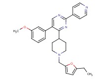 4-{1-[(5-ethyl-2-furyl)methyl]-4-piperidinyl}-5-(3-methoxyphenyl)-2-(4-pyridinyl)pyrimidine