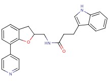 3-(1H-indol-3-yl)-N-{[7-(4-pyridinyl)-2,3-dihydro-1-benzofuran-2-yl]methyl}propanamide