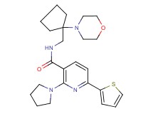 N-{[1-(4-morpholinyl)cyclopentyl]methyl}-2-(1-pyrrolidinyl)-6-(2-thienyl)nicotinamide