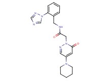 2-[6-oxo-4-(1-piperidinyl)-1(6H)-pyridazinyl]-N-[2-(1H-1,2,4-triazol-1-yl)benzyl]acetamide