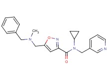 5-{[benzyl(methyl)amino]methyl}-N-cyclopropyl-N-(pyridin-3-ylmethyl)isoxazole-3-carboxamide