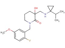1-(2-fluoro-5-methoxybenzyl)-3-hydroxy-3-{[(1-isopropylcyclopropyl)amino]methyl}piperidin-2-one