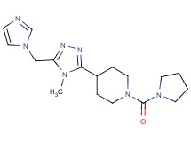 4-[5-(1H-imidazol-1-ylmethyl)-4-methyl-4H-1,2,4-triazol-3-yl]-1-(pyrrolidin-1-ylcarbonyl)piperidine