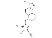 1,5-dimethyl-4-({2-[2-(1-methyl-1H-imidazol-2-yl)ethyl]-1-piperidinyl}methyl)-1H-pyrrole-2-carbonitrile