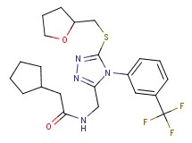 2-cyclopentyl-N-({5-[(tetrahydro-2-furanylmethyl)thio]-4-[3-(trifluoromethyl)phenyl]-4H-1,2,4-triazol-3-yl}methyl)acetamide