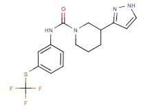 3-(1H-pyrazol-3-yl)-N-{3-[(trifluoromethyl)thio]phenyl}piperidine-1-carboxamide