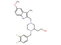 2-{1-(3,4-difluorobenzyl)-4-[(5-methoxy-3-methyl-1H-indol-2-yl)methyl]-2-piperazinyl}ethanol