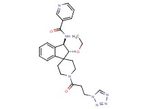 N-{(2R*,3R*)-2-ethoxy-1'-[3-(1H-tetrazol-1-yl)propanoyl]-2,3-dihydrospiro[indene-1,4'-piperidin]-3-yl}nicotinamide