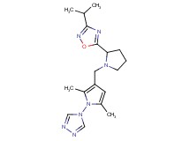 5-(1-{[2,5-dimethyl-1-(4H-1,2,4-triazol-4-yl)-1H-pyrrol-3-yl]methyl}pyrrolidin-2-yl)-3-isopropyl-1,2,4-oxadiazole