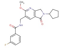 N-[(6-cyclopentyl-2-methoxy-5-oxo-6,7-dihydro-5H-pyrrolo[3,4-b]pyridin-3-yl)methyl]-3-fluorobenzamide
