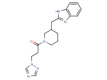 2-({1-[3-(1H-1,2,4-triazol-1-yl)propanoyl]-3-piperidinyl}methyl)-1H-benzimidazole