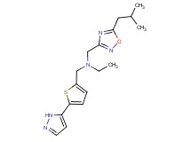 N-[(5-isobutyl-1,2,4-oxadiazol-3-yl)methyl]-N-{[5-(1H-pyrazol-5-yl)-2-thienyl]methyl}ethanamine