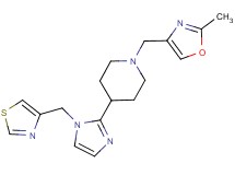 1-[(2-methyl-1,3-oxazol-4-yl)methyl]-4-[1-(1,3-thiazol-4-ylmethyl)-1H-imidazol-2-yl]piperidine
