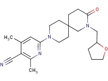 2,4-dimethyl-6-[3-oxo-2-(tetrahydrofuran-2-ylmethyl)-2,9-diazaspiro[5.5]undec-9-yl]nicotinonitrile