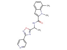 1,7-dimethyl-N-{1-[3-(4-pyridinyl)-1,2,4-oxadiazol-5-yl]ethyl}-1H-indole-2-carboxamide