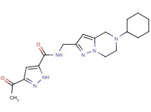 3-acetyl-N-[(5-cyclohexyl-4,5,6,7-tetrahydropyrazolo[1,5-a]pyrazin-2-yl)methyl]-1H-pyrazole-5-carboxamide