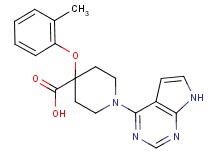 4-(2-methylphenoxy)-1-(7H-pyrrolo[2,3-d]pyrimidin-4-yl)piperidine-4-carboxylic acid