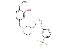 2-methoxy-5-[(3-{4-[3-(trifluoromethyl)phenyl]-1H-pyrazol-5-yl}-1-piperidinyl)methyl]phenol