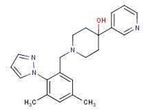 1-[3,5-dimethyl-2-(1H-pyrazol-1-yl)benzyl]-4-pyridin-3-ylpiperidin-4-ol