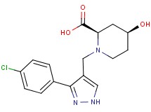 (2R*,4S*)-1-{[3-(4-chlorophenyl)-1H-pyrazol-4-yl]methyl}-4-hydroxypiperidine-2-carboxylic acid