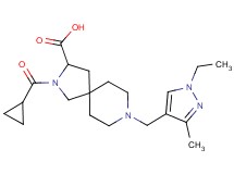 2-(cyclopropylcarbonyl)-8-[(1-ethyl-3-methyl-1H-pyrazol-4-yl)methyl]-2,8-diazaspiro[4.5]decane-3-carboxylic acid