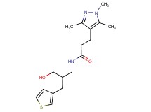 N-[3-hydroxy-2-(3-thienylmethyl)propyl]-3-(1,3,5-trimethyl-1H-pyrazol-4-yl)propanamide