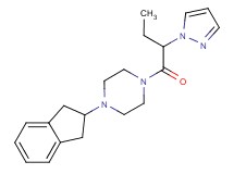 1-(2,3-dihydro-1H-inden-2-yl)-4-[2-(1H-pyrazol-1-yl)butanoyl]piperazine