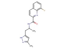 8-fluoro-N-[1-methyl-2-(3-methyl-1H-pyrazol-5-yl)ethyl]-2-quinolinecarboxamide