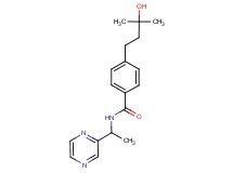 4-(3-hydroxy-3-methylbutyl)-N-[1-(2-pyrazinyl)ethyl]benzamide