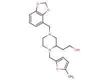 2-{4-(1,3-benzodioxol-4-ylmethyl)-1-[(5-methyl-2-furyl)methyl]-2-piperazinyl}ethanol