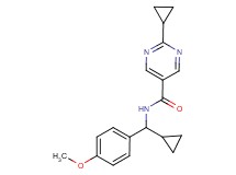 2-cyclopropyl-N-[cyclopropyl(4-methoxyphenyl)methyl]pyrimidine-5-carboxamide