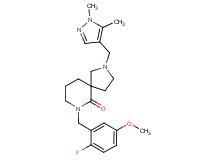 2-[(1,5-dimethyl-1H-pyrazol-4-yl)methyl]-7-(2-fluoro-5-methoxybenzyl)-2,7-diazaspiro[4.5]decan-6-one
