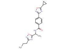 4-(5-cyclopropyl-1,2,4-oxadiazol-3-yl)-N-[1-(3-propyl-1,2,4-oxadiazol-5-yl)ethyl]benzamide