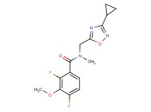 N-[(3-cyclopropyl-1,2,4-oxadiazol-5-yl)methyl]-2,4-difluoro-3-methoxy-N-methylbenzamide