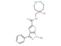N-[(4-hydroxy-4-azepanyl)methyl]-1-methyl-3-phenyl-1H-thieno[2,3-c]pyrazole-5-carboxamide