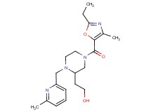 2-{4-[(2-ethyl-4-methyl-1,3-oxazol-5-yl)carbonyl]-1-[(6-methyl-2-pyridinyl)methyl]-2-piperazinyl}ethanol