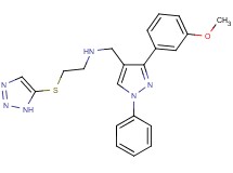 N-{[3-(3-methoxyphenyl)-1-phenyl-1H-pyrazol-4-yl]methyl}-2-(1H-1,2,3-triazol-5-ylthio)ethanamine
