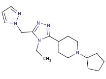 1-cyclopentyl-4-[4-ethyl-5-(1H-pyrazol-1-ylmethyl)-4H-1,2,4-triazol-3-yl]piperidine