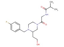 N-{2-[4-(4-fluorobenzyl)-3-(2-hydroxyethyl)-1-piperazinyl]-2-oxoethyl}-2-methylpropanamide