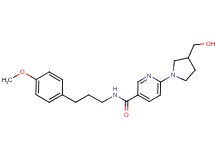 6-[3-(hydroxymethyl)pyrrolidin-1-yl]-N-[3-(4-methoxyphenyl)propyl]nicotinamide