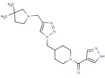 4-({4-[(3,3-dimethyl-1-pyrrolidinyl)methyl]-1H-1,2,3-triazol-1-yl}methyl)-1-(1H-pyrazol-4-ylcarbonyl)piperidine trifluoroacetate