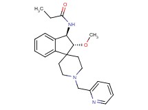 N-[(2R*,3R*)-2-methoxy-1'-(2-pyridinylmethyl)-2,3-dihydrospiro[indene-1,4'-piperidin]-3-yl]propanamide