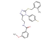 N-(2-{4-(4-fluorophenyl)-5-[(2-methylbenzyl)thio]-4H-1,2,4-triazol-3-yl}ethyl)-3-methoxybenzamide