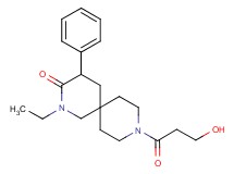 2-ethyl-9-(3-hydroxypropanoyl)-4-phenyl-2,9-diazaspiro[5.5]undecan-3-one