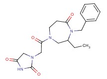 1-[2-(4-benzyl-3-ethyl-5-oxo-1,4-diazepan-1-yl)-2-oxoethyl]-2,4-imidazolidinedione