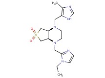 (4aS*,7aR*)-1-[(1-ethyl-1H-imidazol-2-yl)methyl]-4-[(4-methyl-1H-imidazol-5-yl)methyl]octahydrothieno[3,4-b]pyrazine 6,6-dioxide