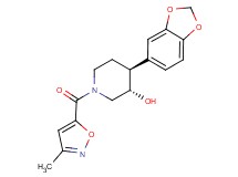 (3S*,4S*)-4-(1,3-benzodioxol-5-yl)-1-[(3-methylisoxazol-5-yl)carbonyl]piperidin-3-ol