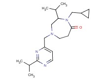 4-(cyclopropylmethyl)-3-isopropyl-1-[(2-isopropylpyrimidin-4-yl)methyl]-1,4-diazepan-5-one