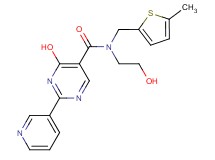4-hydroxy-N-(2-hydroxyethyl)-N-[(5-methyl-2-thienyl)methyl]-2-pyridin-3-ylpyrimidine-5-carboxamide