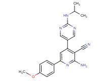 2-amino-4-[2-(isopropylamino)pyrimidin-5-yl]-6-(4-methoxyphenyl)nicotinonitrile
